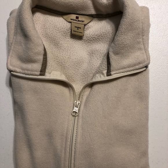 Woolrich Beige Fleece Vest Medium - Picture 6 of 8